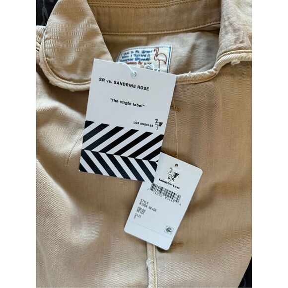 Free People X Sandrine Rose Women's Beige Pockets Collared Jacket Size Small NWT - Picture 9 of 9